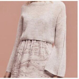 Anthropologie Sleeping On Snow Alpaca Wool Blend Cropped Bell Sleeve Sweater XL